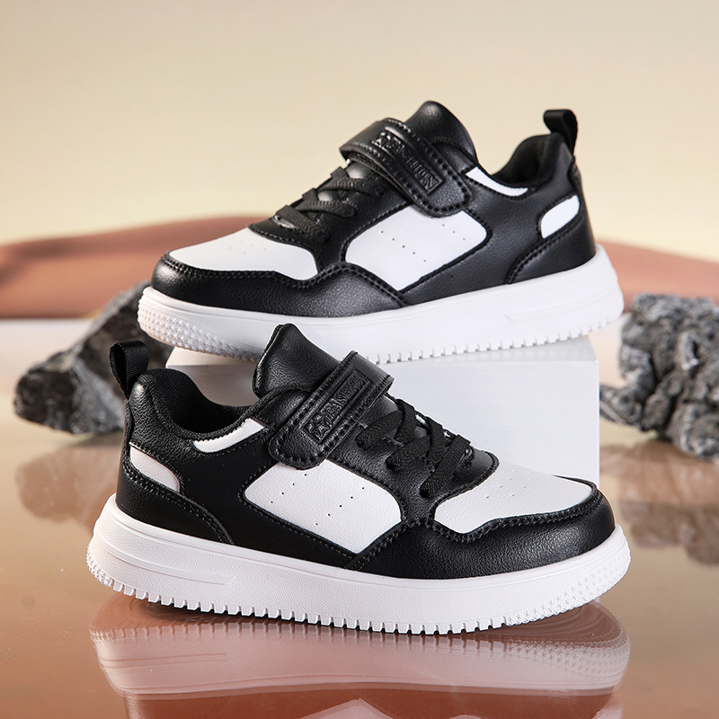 2025 nuevos zapatos de cuero para niñas, niños grandes, zapatos casuales para niños con suela suave antideslizante, zapatos blancos para niños, primavera y otoño