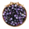 10mm broken egg white glass beads - black and purple