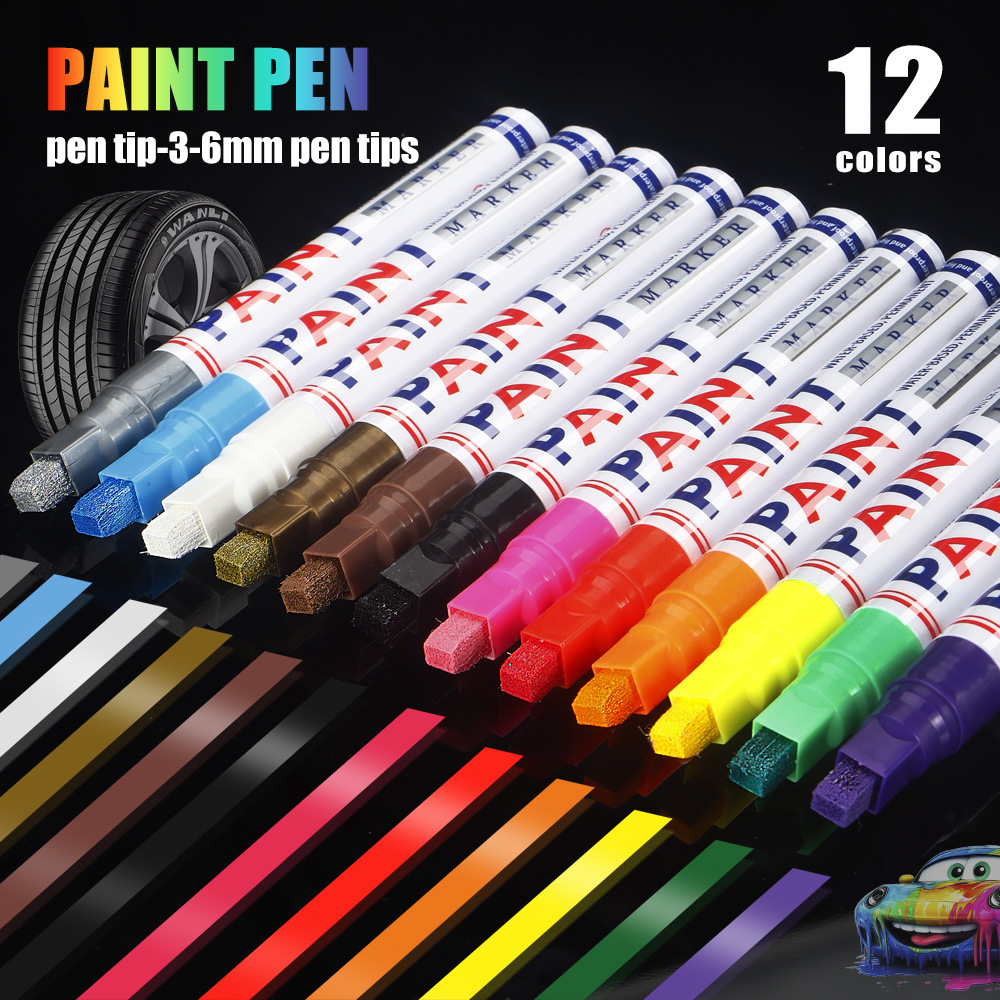 Nuevo bolígrafo de pintura de gran capacidad de 6 mm bolígrafo de pintura de reparación de pintura de automóviles no se desvanece aceite no borrable