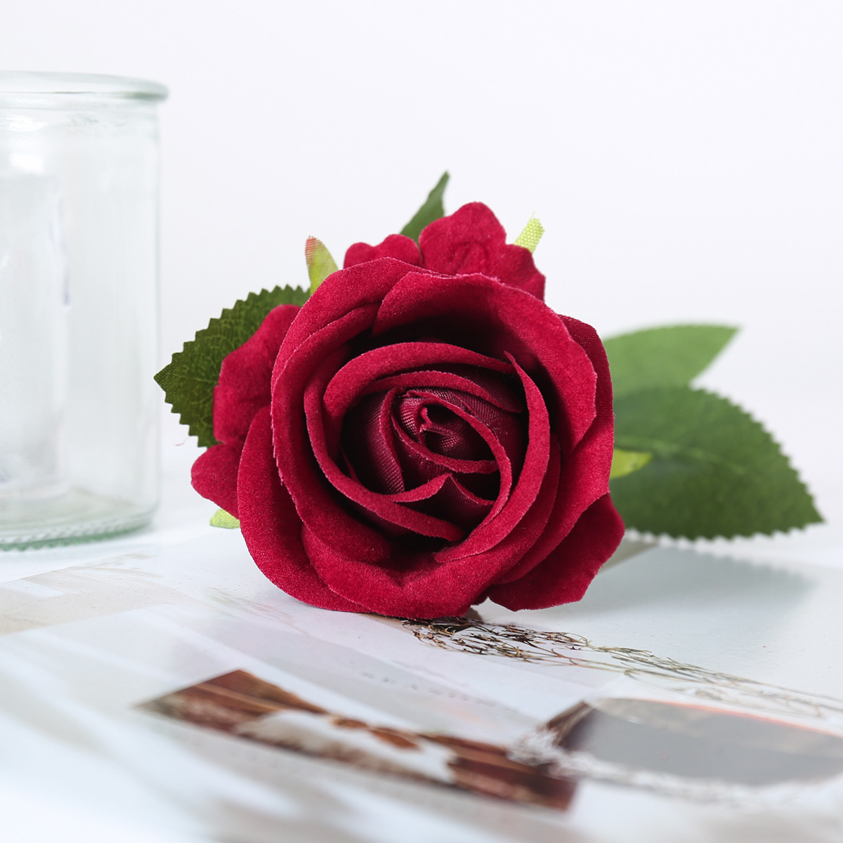 Ramo de Rosas Artificiales de Tela, Alta Simulación, para Hogar
