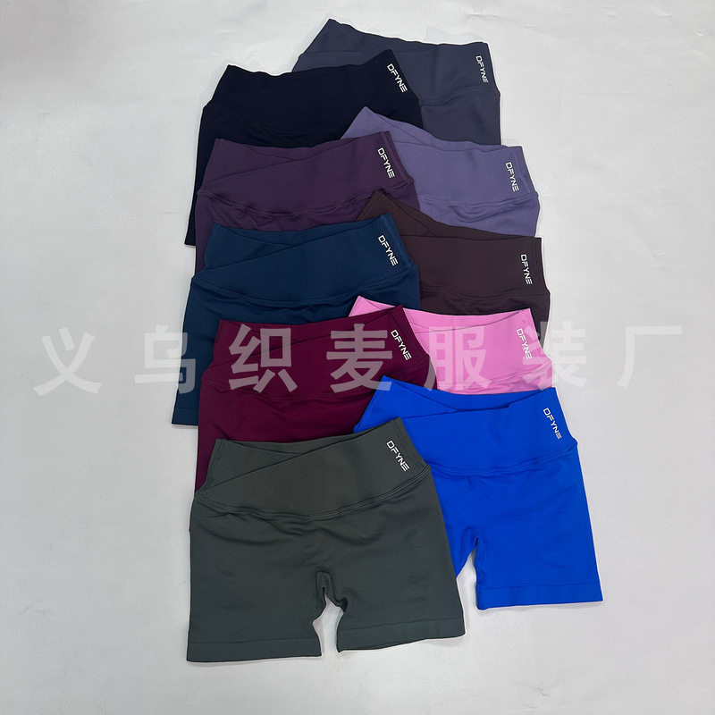 Cross-Border Dfyne Cross-Waist Shorts Peach Butt Seamless Knit Yoga Fitness Sports Shorts for Women Wholesale Cross-Border Dfyne Cross-Waist Shorts Peach Butt Seamless Knit Yoga Fitness Sports Shorts for Women Wholesale