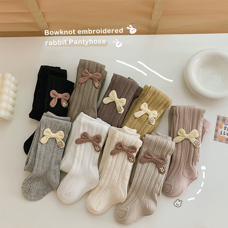 Детские осенние л leggings, брюки с бантом, колготки, носки