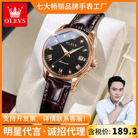 明星代言欧利时品牌手表时尚雅致轻奢防水夜光机械表女士手表女表
