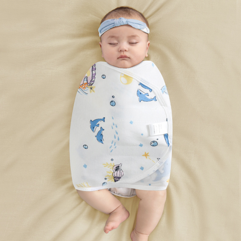 Newborn Baby Swaddle Towel Pure Cotton Type a Sleeping Bag Wrap Quilt Silent Spring and Summer Thin Baby Sleeping Artifact