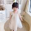 Summer children's dress, lace small princess costume, children's clothing, with embroidery