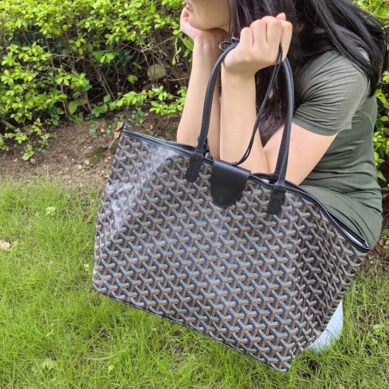 Goyard Goya Printed Anjou Double-Sided Medium Tote Bag Classic Dog Tooth Large Shopping Bag Women's Bag