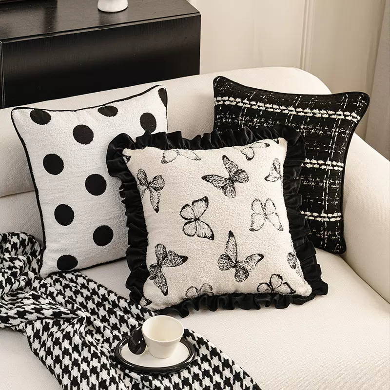 简约百搭抱枕轻奢高级感靠枕北欧布艺床上客厅沙发抱枕套靠垫含芯