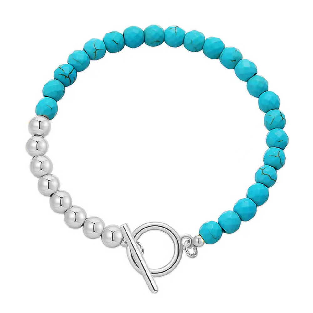 Estilo Simple Bloque De Color Acero Inoxidable Turquesa Venta Al Por Mayor Pulsera display picture 5