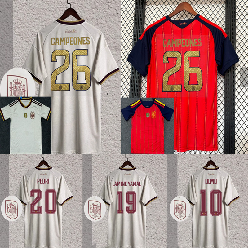 Usa, Canada, and Mexico National Team Spain Two-Star Home Football Jersey Yamal William Championship Print Fan Football Shirt Usa, Canada, and Mexico National Team Spain Two-Star Home Football Jersey Yamal William Championship Print Fan Football Shirt
