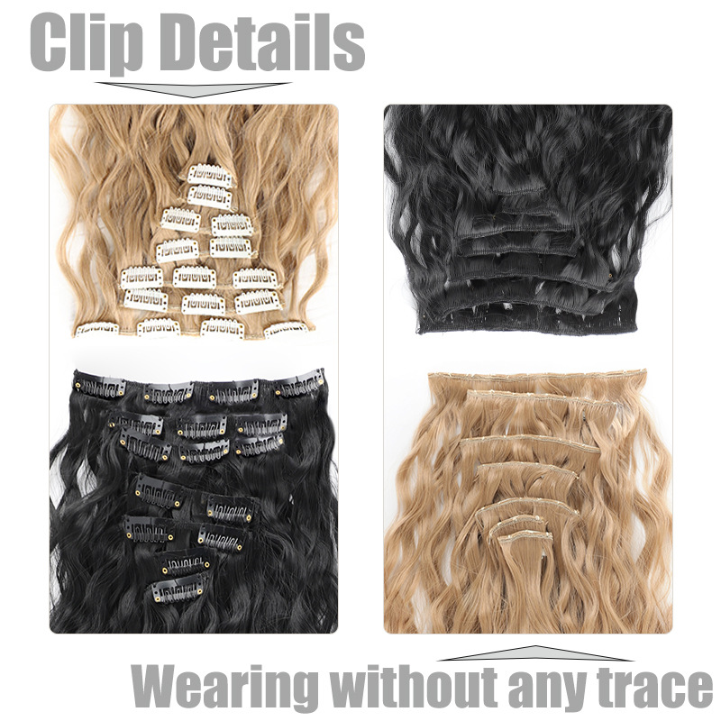 Extensions clip-in synthétiques naturelles kit 7 pièces_voghion.com