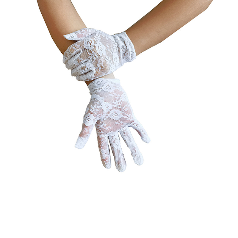 Encaje comunión guantes boda desfile princesa flor chica guantes vestido ópera adecuado para la boda del Partido de los niños