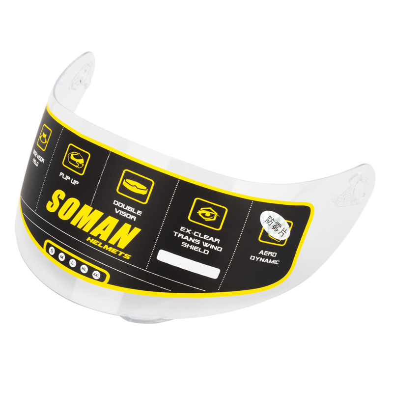 Manufacturer Motorcycle Helmet Lens Soman Model 955/960 Reinforced Anti-Scratch Accessories Helmet Anti-Fog Lens