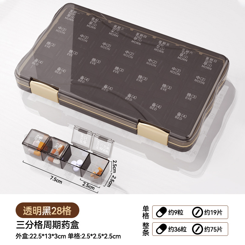 Medicine Box for Seven Days a Week, Travel Transparent Medicine Box, Portable Medicine Box, Medicine Dispensing Box, Medicine Storage Box, Cross-Border Medicine Box