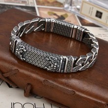 新款男士款高级感霸气个性国潮男生s925银复古唐玄甲唐狮纯银手链