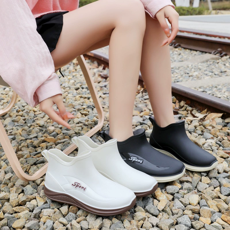 Трансграничные весенние и осенние дождевые ботинки женские модные носить нескользящие короткие ботинки на улице