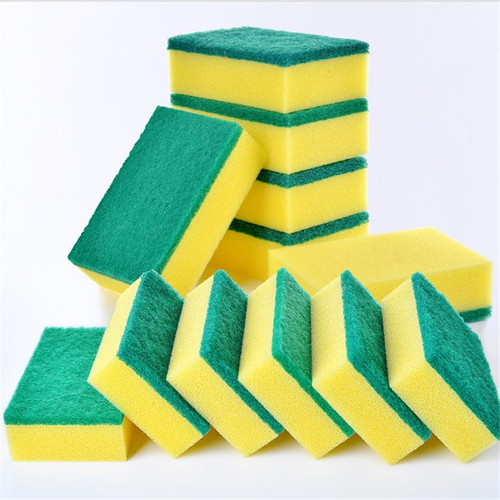 High-density right-angle dishwashing sponge, kitchen and home scouring pad cleaning sponge block cleaning brush factory direct sale
