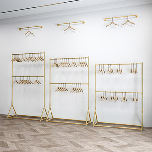 Cross-border clothing store double-layer adjustable clothing rack Golden Hanger children's clothing men's and women's clothing store display hanger