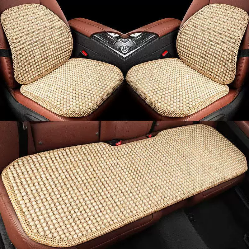 汽车坐垫夏季菩提手编木珠凉垫 沙发办公室座椅透气垫 车用小方垫