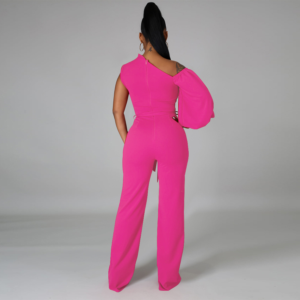 294g Weight Full Length Pants Length Polyester Fabric Type Mid Waist Waist Line Jumpsuits Pants Type Stretchy Elasticity Street Occasion Comfort Function Slim Fit Type Solid Color Pattern Summer, Spring Season Women's Gender Casual Style Women's Street Casual Solid Color Full Length Jumpsuits 13