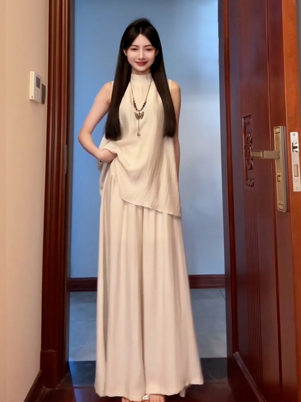 New Chinese-Style National Style Sleeveless Dress for Women, Summer 2026 New Model, Petite, Cool and Zen-Inspired Set with Skirt and Pants New Chinese-Style National Style Sleeveless Dress for Women, Summer 2026 New Model, Petite, Cool and Zen-Inspired Set with Skirt and Pants