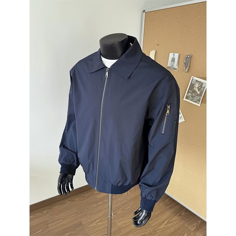 Men's Lightweight Bomber Jacket Autumn Casual Aviator Varsity Baseball Jacket Outdoor Sports Runway Jacket