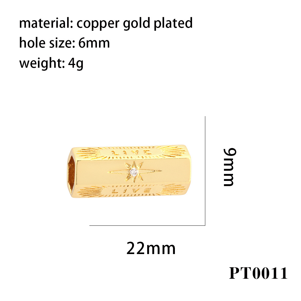 Gold Plated Plating Material 1 Piece 20 * 9mm 22 * 8mm Hole 4~4.9mm Hole 6~9.9mm Copper Zircon Gold Plated Devil's Eye Heart Shape Polished DIY Jewelry Accessories Beads
