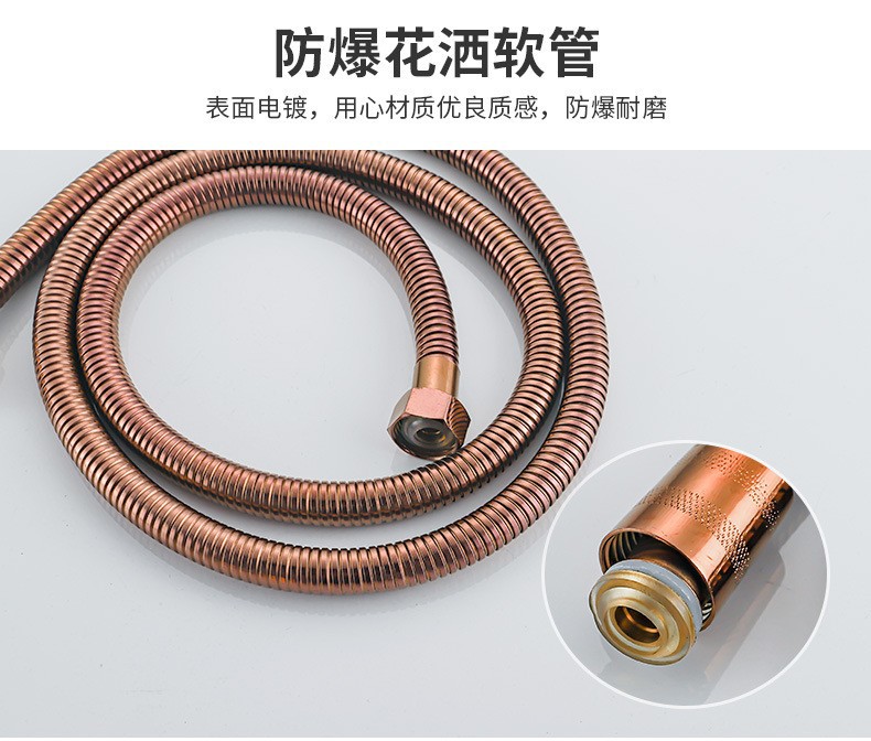 The manufacturer wholesals floor-standing bathtubs with faucets, bathtub edges, vertical all-copper rose gold columns, and large flow with dual control of cold and hot water undefined