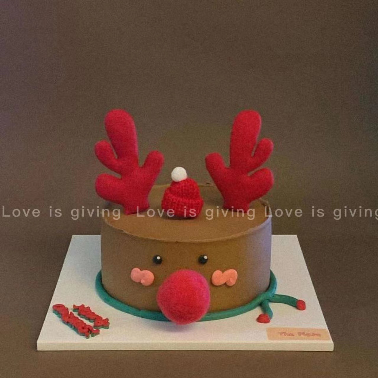 韩国圣诞节烘培蛋糕装饰圣诞小熊圣诞快乐毛线麋鹿角鼻子小帽子详情6