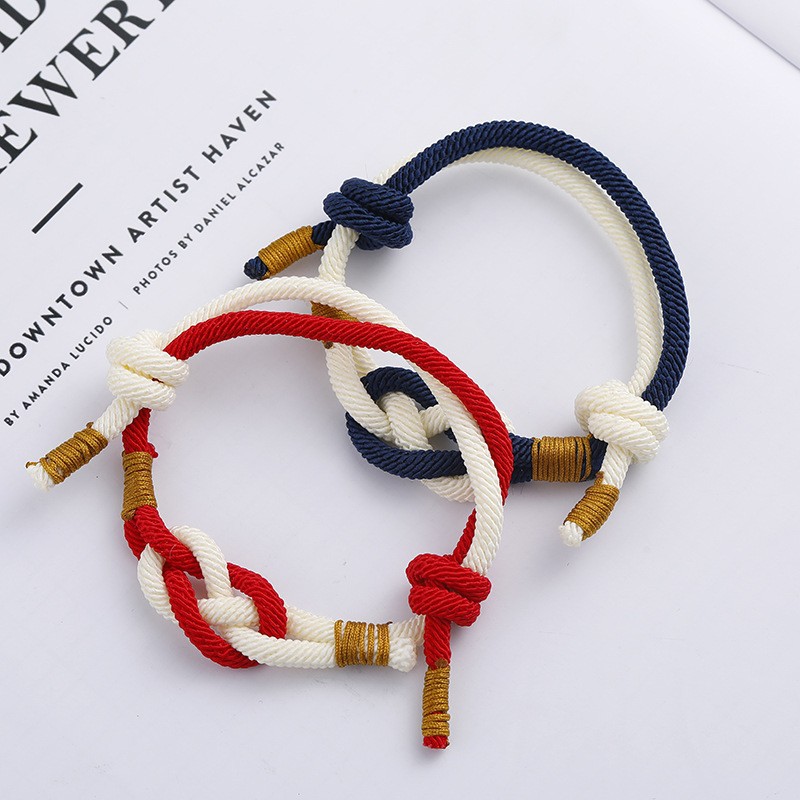 14g Weight Bracelets Classification Simple Style Geometric Wrapped Yarn Gold Wire Woven Chain String Bracelets Wholesale