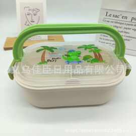 外贸批发儿童饭盒便携手提款小恐龙图案学生上班族带饭餐盒便当盒