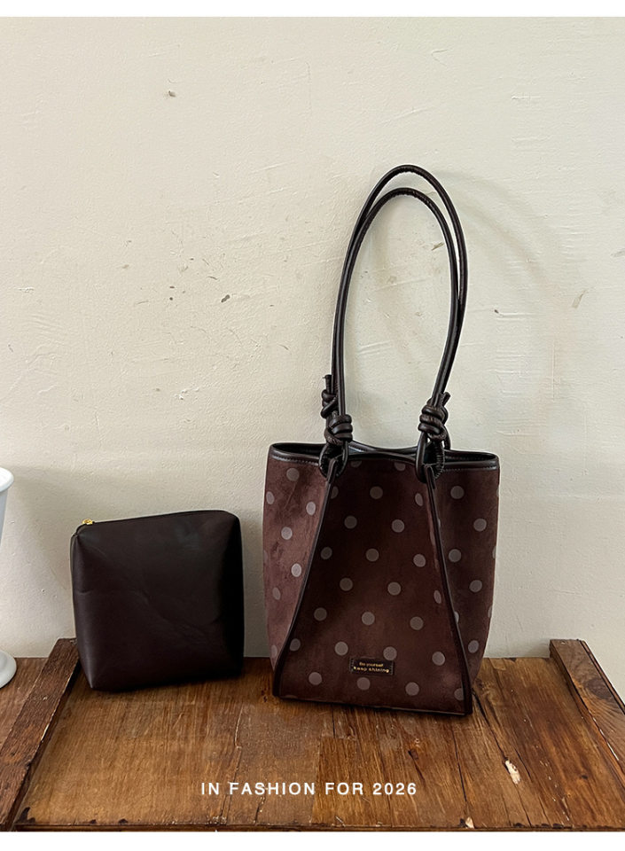 Túi tote nữ da lộn mờ cỡ lớn dáng shopping, túi đeo vai hai quai, phong cách tối giản — màu cà phê, màu kaki, màu nâu chi tiết 23
