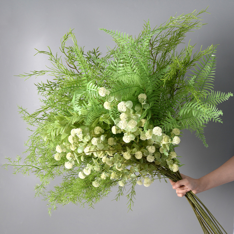 Strictly choose the wedding forest green flower material leaf wedding auditorium ceiling decoration artificial fake flower green plant simulation plastic flower