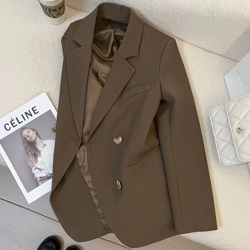 High-grade brown Suit Jacket Women's Spring and Autumn 2025 New Small Age-reducing Slimming Elegant Casual Small Suit