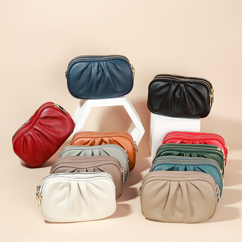 Women's Crossbody Bag Soft Cowhide Versatile Shoulder Phone Bag_voghion.com