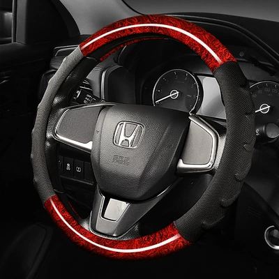 New Cross-Border E-Commerce Model Peach Wood Grain Four-Season Steering Wheel Cover, Non-Slip and Breathable, Suitable for Amazon and Aliexpress Car Use