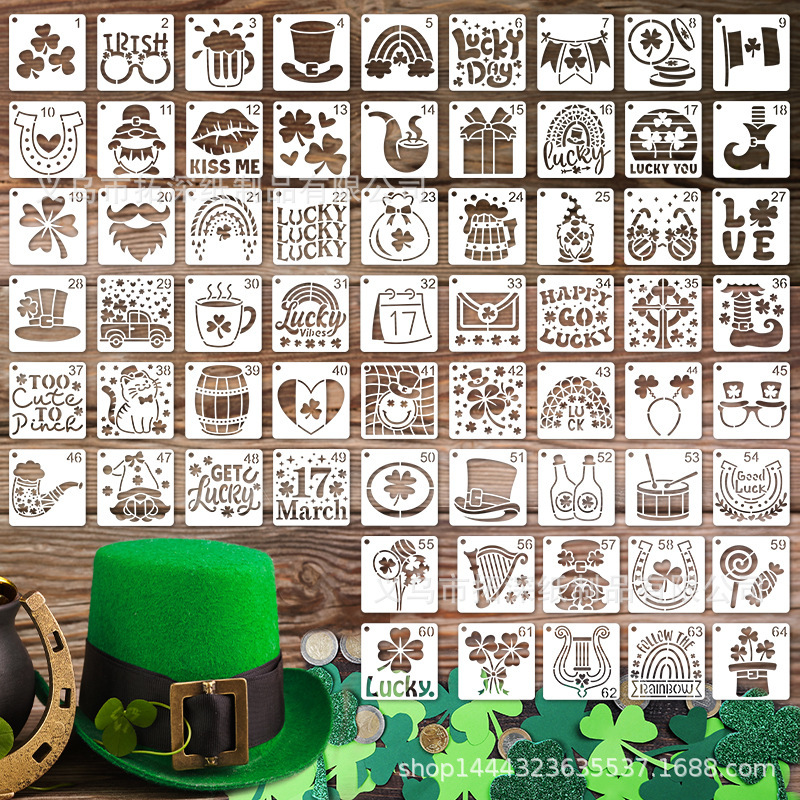 Cross-Border Clover Irish Festival Hollow Painting Template St. Patrick's Day Wall Painting Decoration Cross-Border Clover Irish Festival Hollow Painting Template St. Patrick's Day Wall Painting Decoration