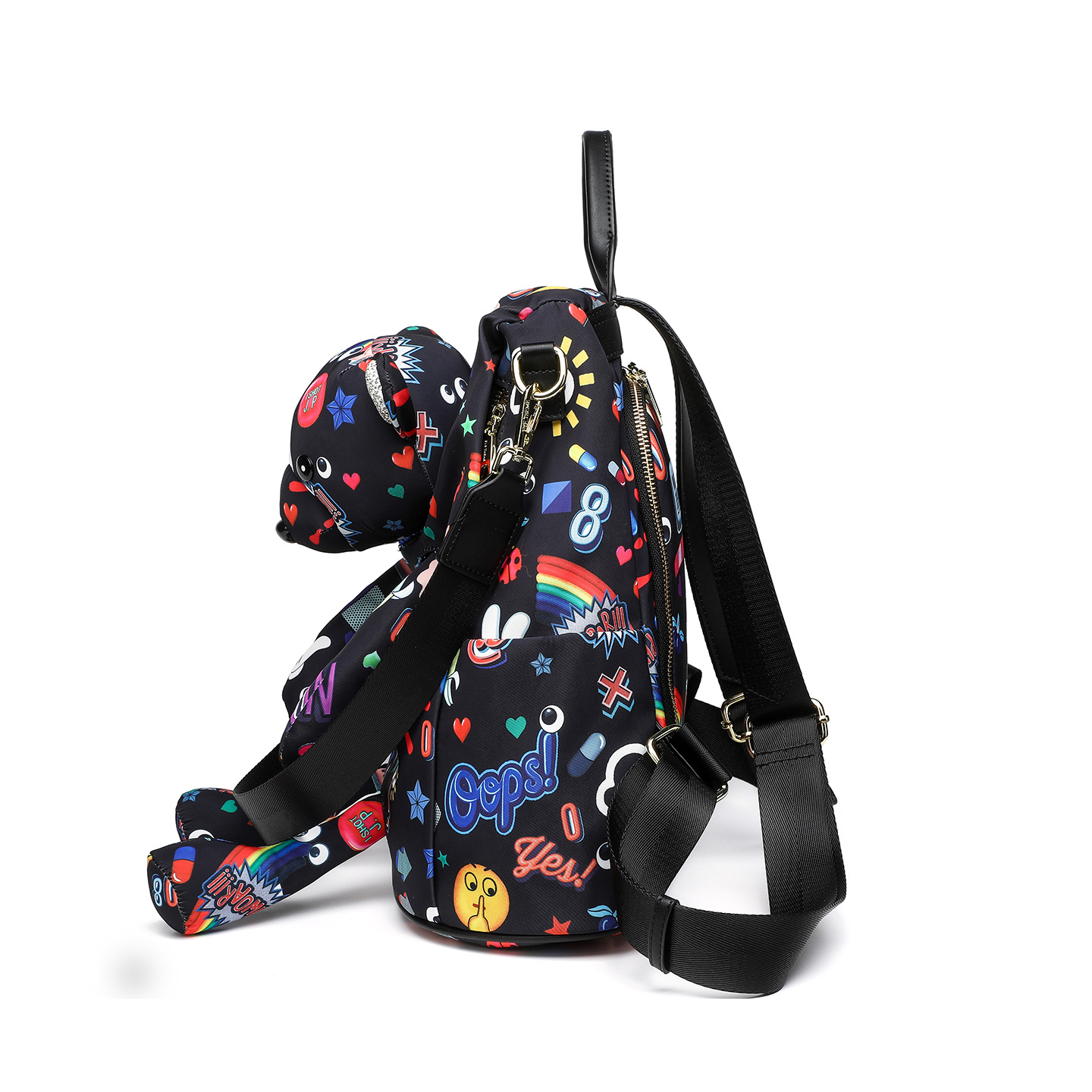 Mujeres de gran capacidad de viaje bolsas personales de nylon impermeables personales oso mochila suave de moda 2885 #