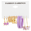 Purple earrings, retro set from pearl, European style