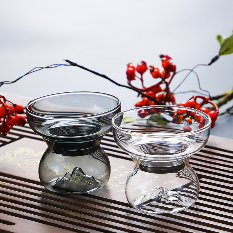 Fábrica al por mayor vidrio de borosilicato colador de té hogar Kung Fu juego de té accesorios creativo Guanshan colador de té colador de acero inoxidable