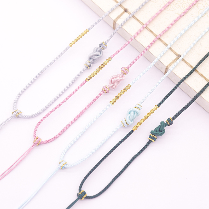 エスニックスタイル翡翠ダブルネックレスストラップ DIY ペンダントロープファッションゴールドワイヤースパイラル高品質ジュエリーペンダントロープ|undefined