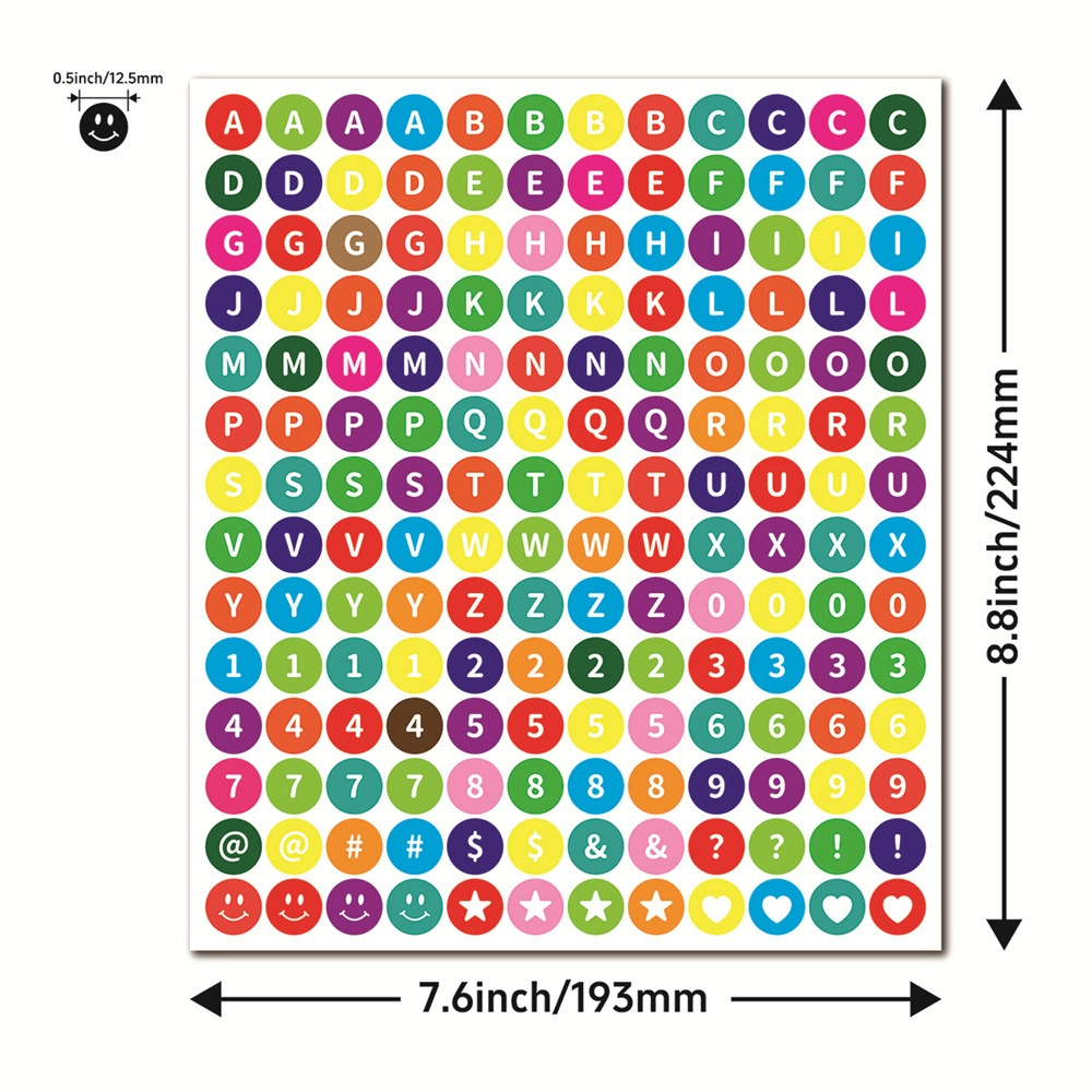 Waterproof sticker, rainbow cards, 0.5 inch, DIY, scheduler