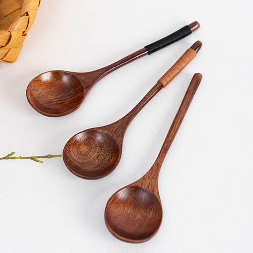 Nanmu small spoon Japanese style wooden spoon wooden spoon household honey stirring spoon small wooden spoon manufacturer wholesale