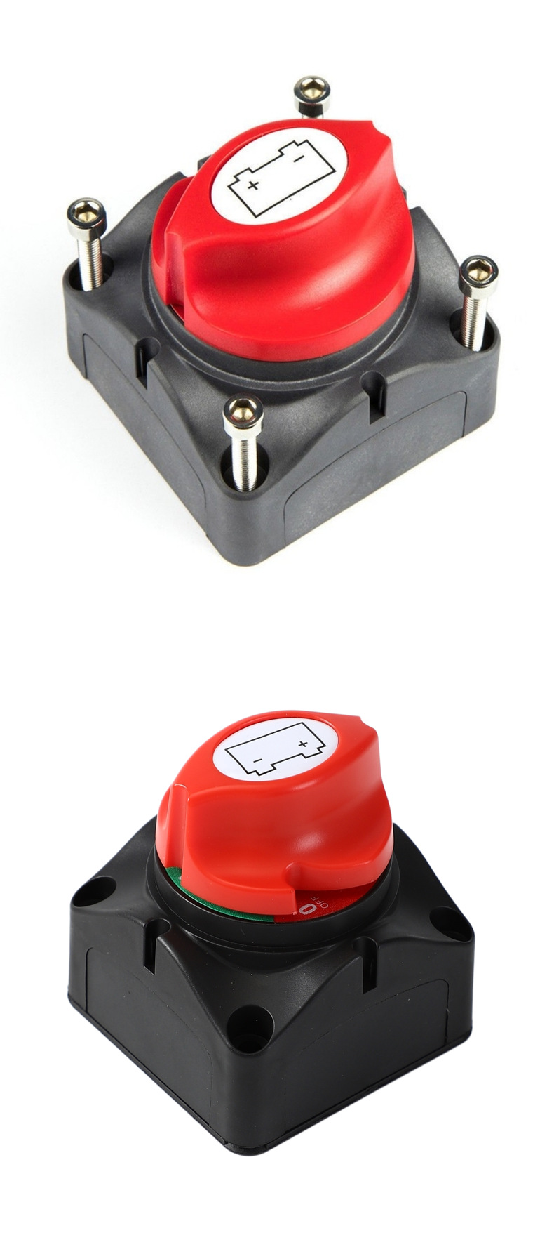 Yacht and Rv Modified Dual Copper Post Two-Position Battery Disconnect Switch with Large Cover and Rotary Knob Type Anti-Leakage Power Main Switch