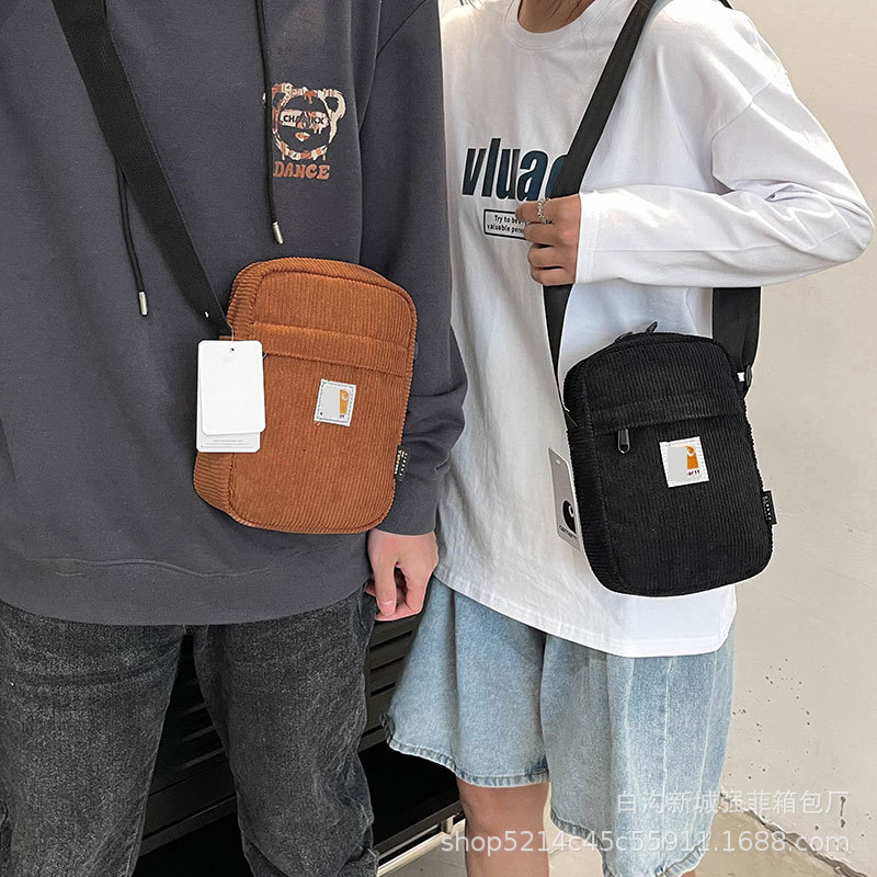 Trendy Carhartt Wip Cord Bag Corduroy Crossbody Shoulder Bag Trendy Brand Phone Bag