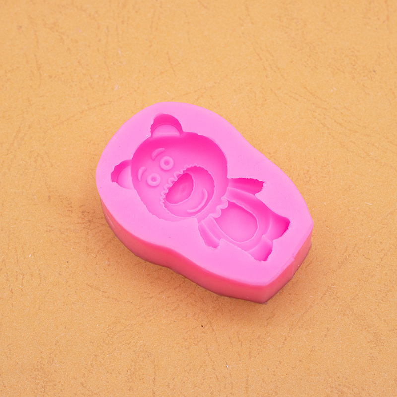 Oso de fresa serie silicona molde DIY fondant pastel chocolate Decoración Accesorios epoxi aromaterapia vela