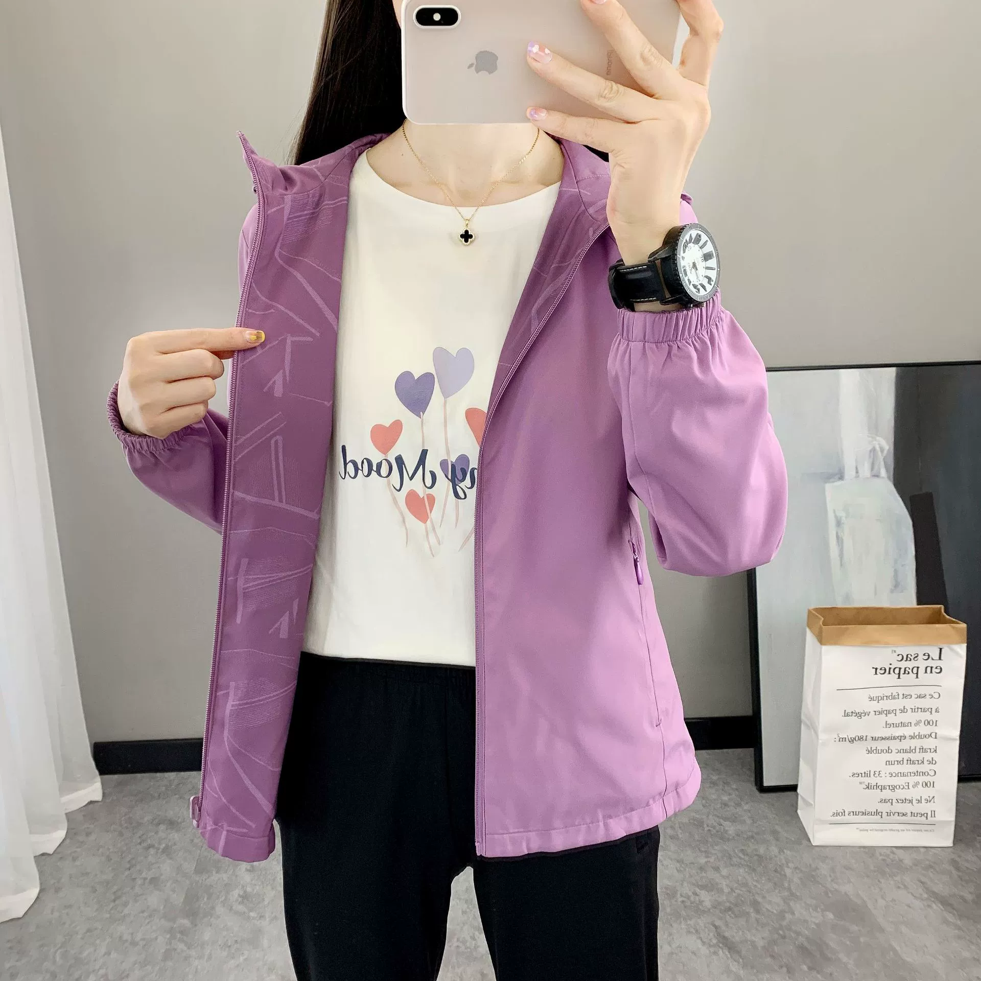 2024 Новый женский уличный альпинистский костюм с леопардовым принтом, двусторонняя ветровка