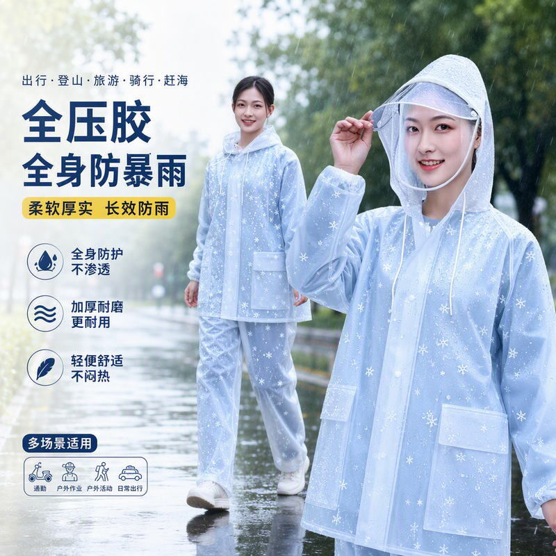 Crystal Raincoat Suit Rain Pants Suit Split Thickened Adult Women's Full Body Rainproof Waterproof Electric Vehicle Wholesale Crystal Raincoat Suit Rain Pants Suit Split Thickened Adult Women's Full Body Rainproof Waterproof Electric Vehicle Wholesale