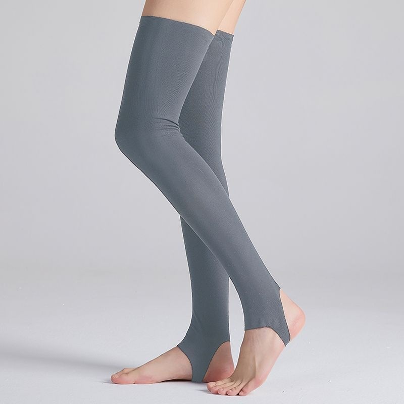 Modal summer thin knee and leg warmers with foot cover, unisex long leg sleeves for air-conditioned rooms, over-the-knee leg warmers