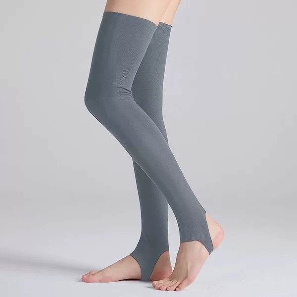 Modal summer thin knee and leg warmers with foot cover, unisex long leg sleeves for air-conditioned rooms, over-the-knee leg warmers
