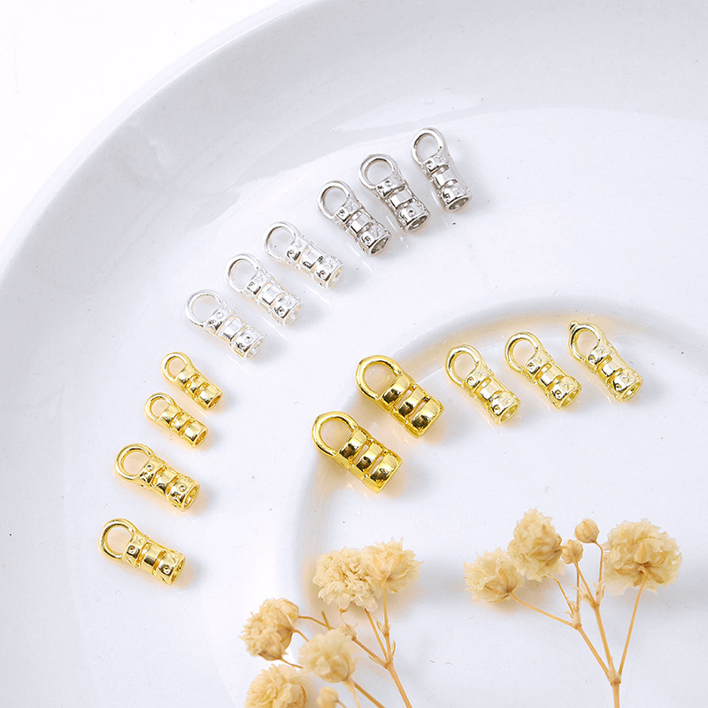 铜镀18K真金保色项链万能连接夹扣14K包金链钢丝线收尾包卡扣 B49